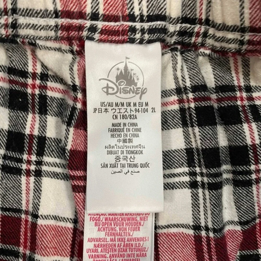 Disney Mickey Mouse Plaid Pajama Pants Red White Black Women Medium Lounge Sleep - Picture 4 of 7